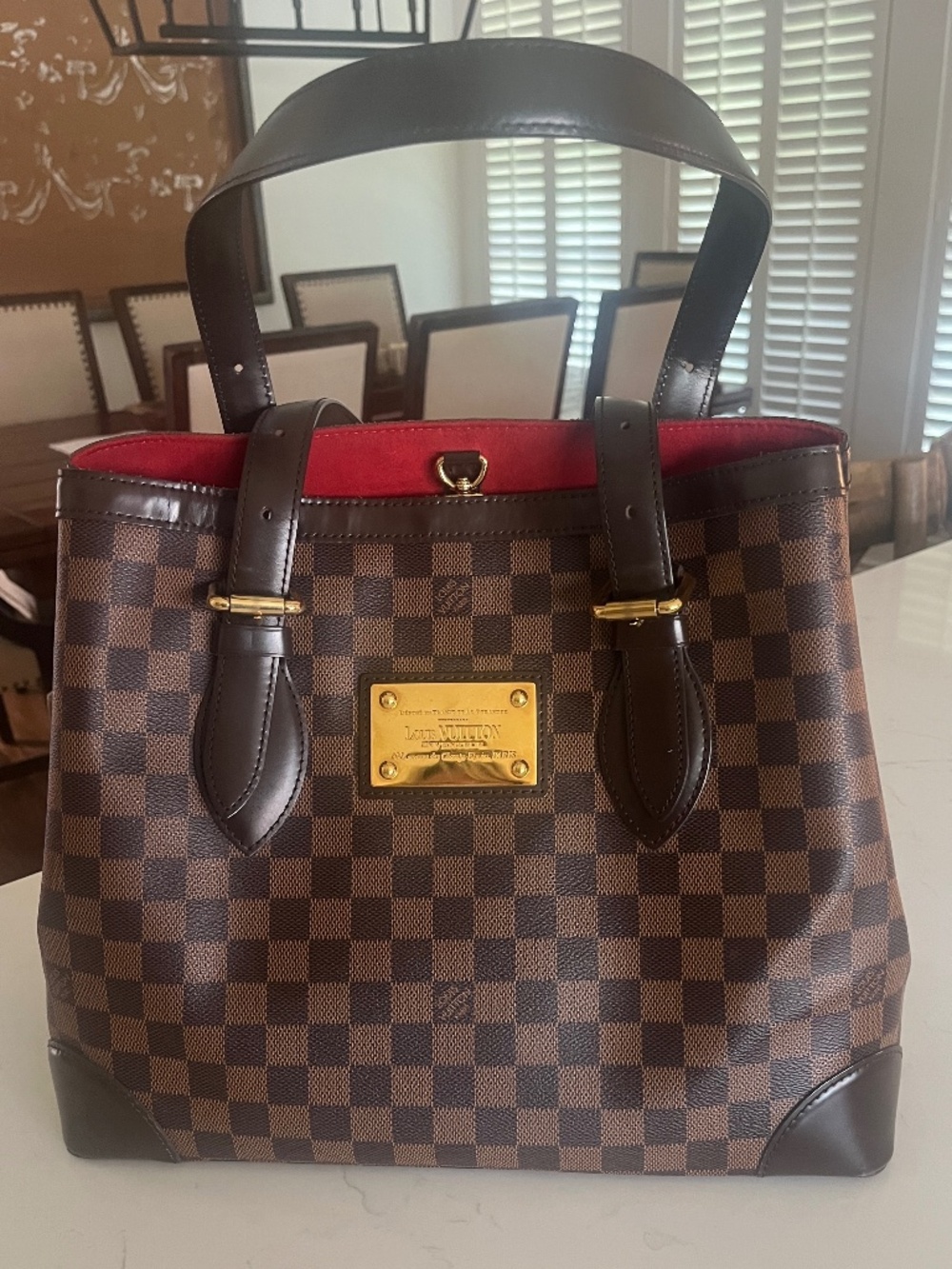 Authentic Louis Vuitton Hampstead MM Damier Ebene Bag Purse w/COA. EUC!